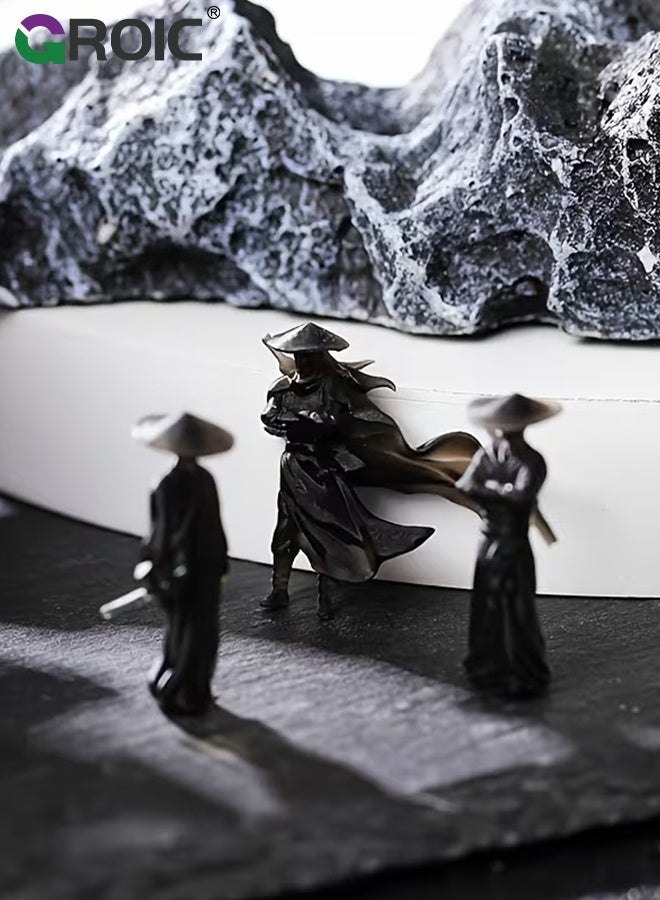 GROIC Car Dashboard Ornament, 6-Piece Martial Arts Swordsman Set, Car Interior Decoration Accessory, Mini Resin Figurines for Home, Office, Car Interior, Car Rearview Mirror and Dashboard Decorations - Image 3